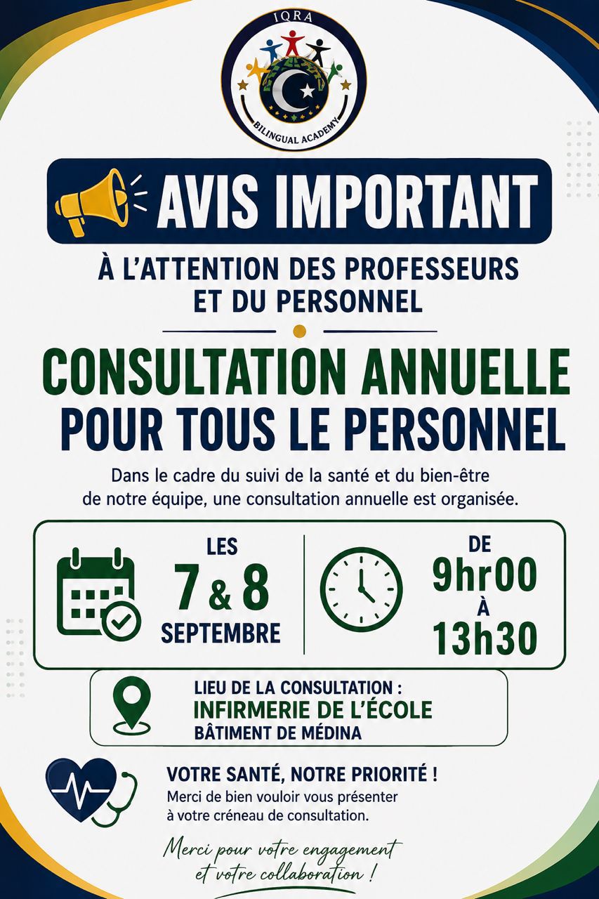 Consultation Annuelle pour tout le personnel